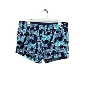 Lilly Pulitzer Callahan Stretch Alpaca My Bags 5" Inseam Shorts Size 8 Blue